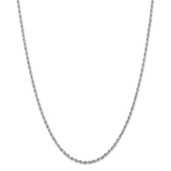 2.75mm 10k White Gold D/C Quadruple Rope Chain Necklace, 22 Inch - Picture 3 of 8